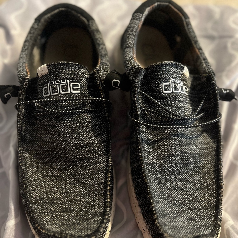 Hey Dude Wally Sox Black and White Shoes